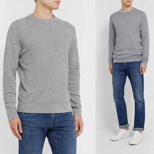 No Nationality NN07 Julian Sweater – Grey Melange Waffle Knit Sweater, Size L